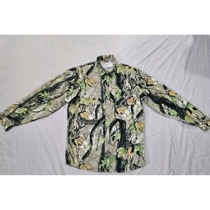 IDEAL God's Country Silent Leaf Camouflage Cotton Button Up Shirt Made in USA M